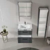 Meuble vasque suspendu 65 cm anthracite 2 tiroirs ONDIA