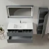 Meuble vasque suspendu 121 cm anthracite 2 tiroirs OCEA