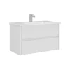 Meuble vasque suspendu 85 cm blanc 2 tiroirs NAÏA