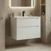 Meuble vasque suspendu 65 cm blanc 2 tiroirs ELYO