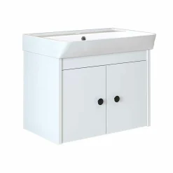 Meuble vasque suspendu 60 cm blanc 2 portes JUSA