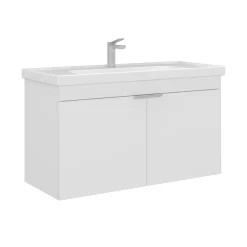 Meuble vasque suspendu 100 cm blanc 2 portes NEA