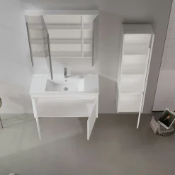 Meuble vasque suspendu 100 cm blanc 2 portes MOANA