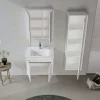 Meuble vasque suspendu 65 cm blanc 2 portes NAÏA