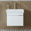 Meuble vasque suspendu 59 cm blanc 1 porte NORIA
