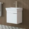 Meuble vasque suspendu 49 cm blanc 1 porte NORIA