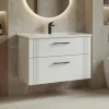 Meuble vasque suspendu 85 cm blanc 2 tiroirs ONDIA