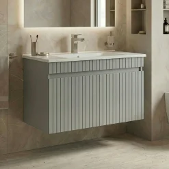 Meuble vasque suspendu 85 cm cachemire 2 portes YARA