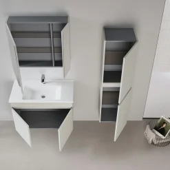 Meuble vasque suspendu 85 cm cachemire 2 portes YARA
