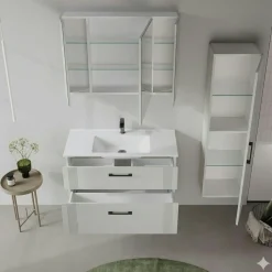 Meuble vasque suspendu 100 cm cachemire 2 tiroirs ONDIA