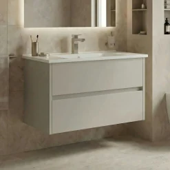 Meuble vasque suspendu 85 cm cachemire 2 tiroirs NAÏA