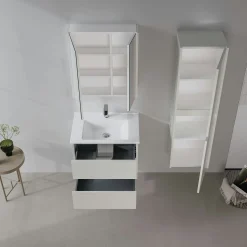 Meuble vasque suspendu 65 cm cachemire 2 tiroirs NAÏA
