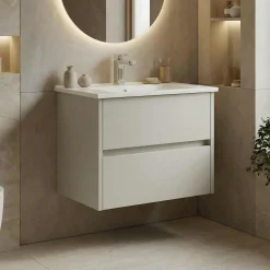 Meuble vasque suspendu 65 cm cachemire 2 tiroirs NAÏA