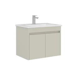 Meuble vasque suspendu 65 cm cachemire 2 portes NAÏA