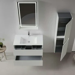 Meuble vasque suspendu 91 cm cachemire 2 tiroirs OCEA