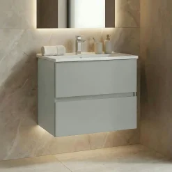 Meuble vasque suspendu 71 cm cachemire 2 tiroirs OCEA