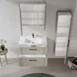 Meuble vasque suspendu 85 cm cachemire 2 tiroirs ONDIA
