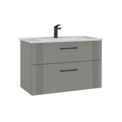 Meuble vasque suspendu 85 cm cachemire 2 tiroirs ONDIA