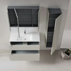 Meuble vasque suspendu 100 cm cachemire 2 tiroirs ELYO