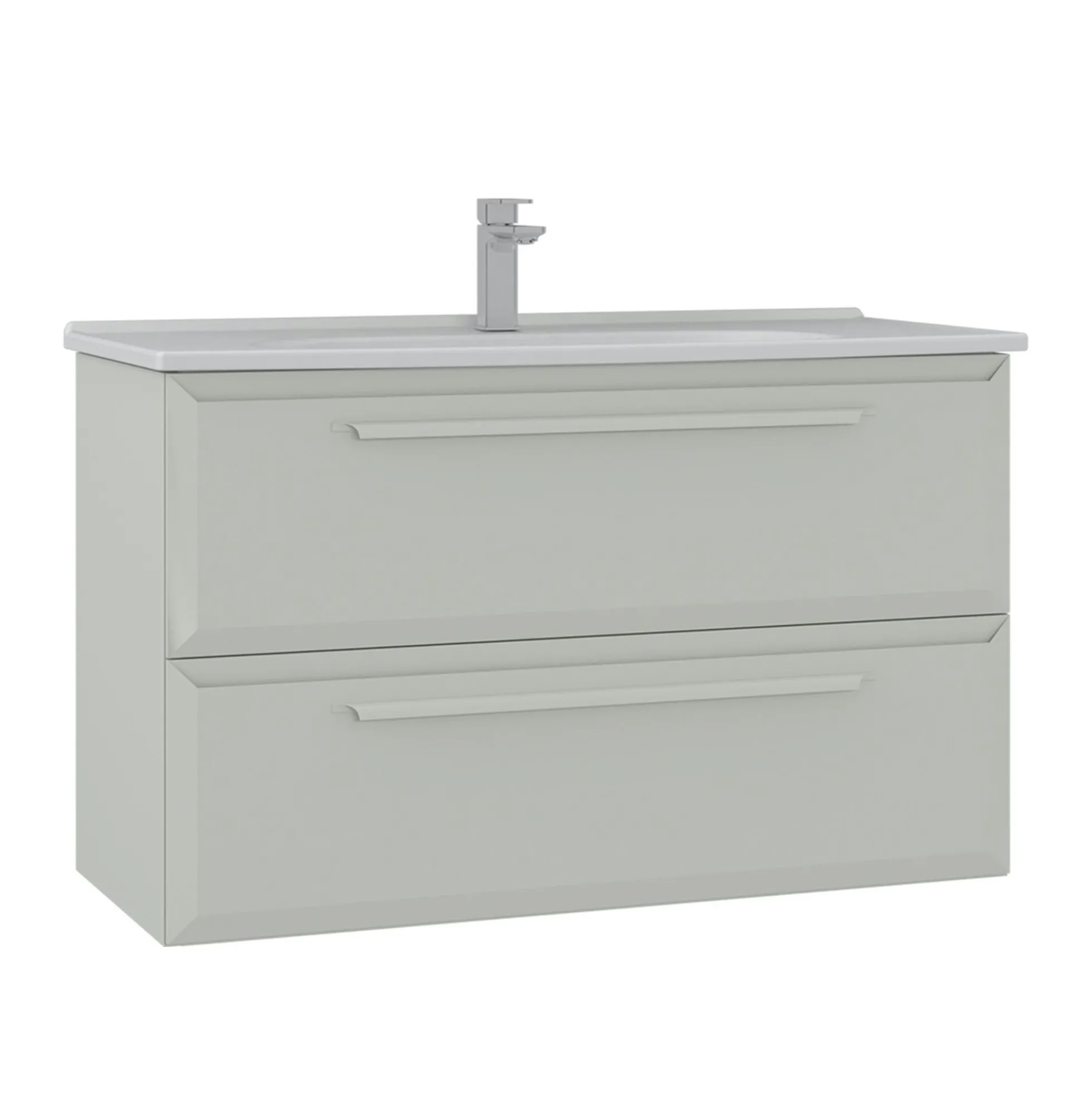 Meuble vasque suspendu 100 cm cachemire 2 tiroirs NEREE