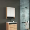 Meuble vasque suspendu 60 cm décor chêne 2 portes AÏGA