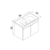 Meuble vasque suspendu 80 cm décor chêne 2 portes NEA