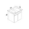 Meuble vasque suspendu 60 cm décor chêne 2 portes NEA