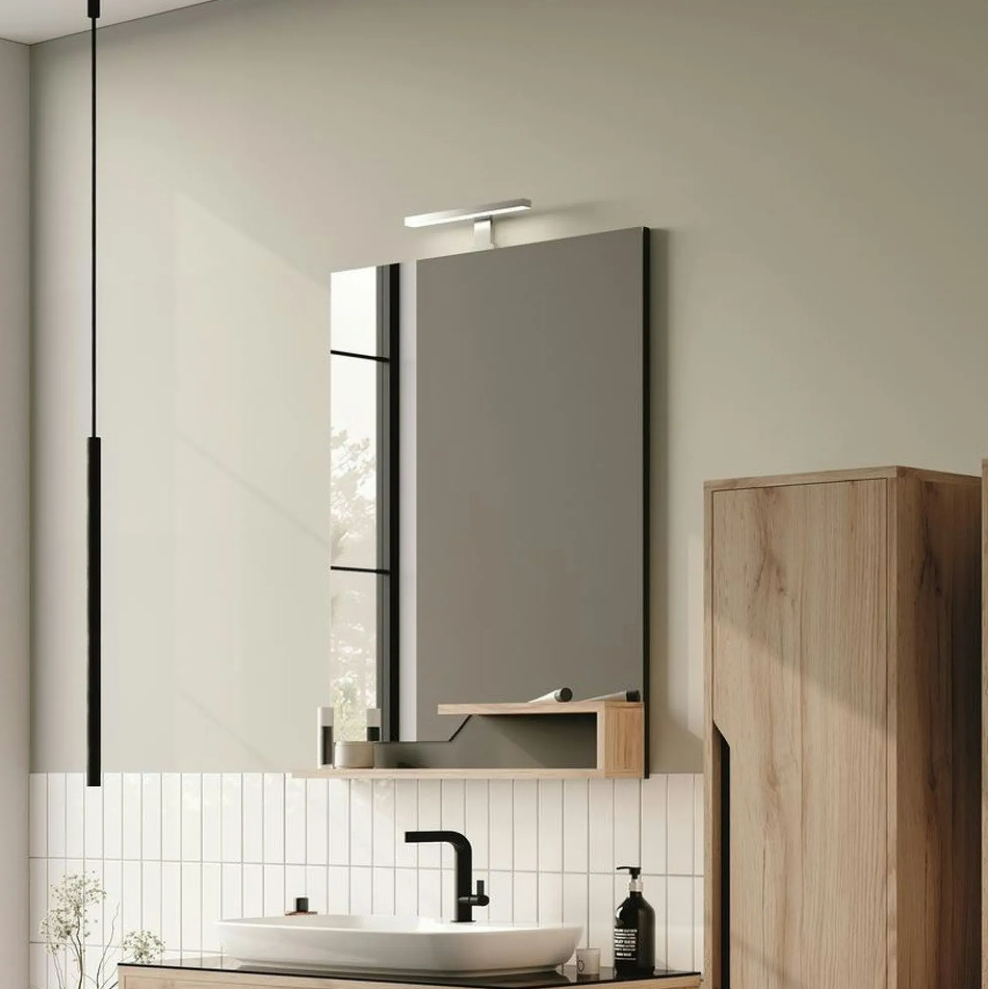 Meuble vasque suspendu 100 cm décor chêne 2 tiroirs NEÏS