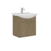 Meuble vasque suspendu 55 cm décor chêne 2 portes UMI