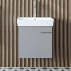 Meuble vasque suspendu 49 cm gris clair 1 porte NORIA