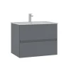 Meuble vasque suspendu 71 cm gris 2 tiroirs OCEA
