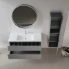 Meuble vasque suspendu 120 cm gris 2 tiroirs ORA