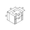 Meuble vasque suspendu 65 cm marine 2 tiroirs ONDIA