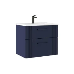 Meuble vasque suspendu 65 cm marine 2 tiroirs ONDIA
