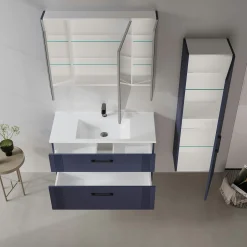 Meuble vasque suspendu 100 cm marine 2 tiroirs ONDIA