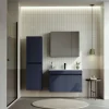 Meuble vasque suspendu 85 cm marine 2 portes YARA