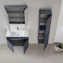 Meuble vasque suspendu 85 cm marine 2 portes YARA