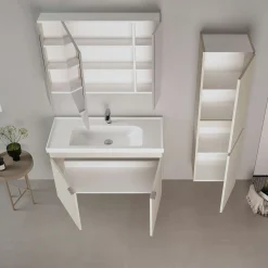 Meuble vasque suspendu 100 cm sable 2 portes NEA