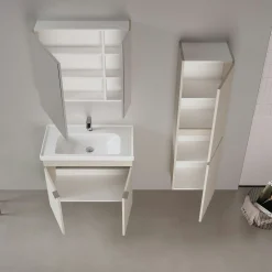 Meuble vasque suspendu 80 cm sable 2 portes NEA