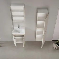 Meuble vasque suspendu 50 cm sable 2 portes NEA
