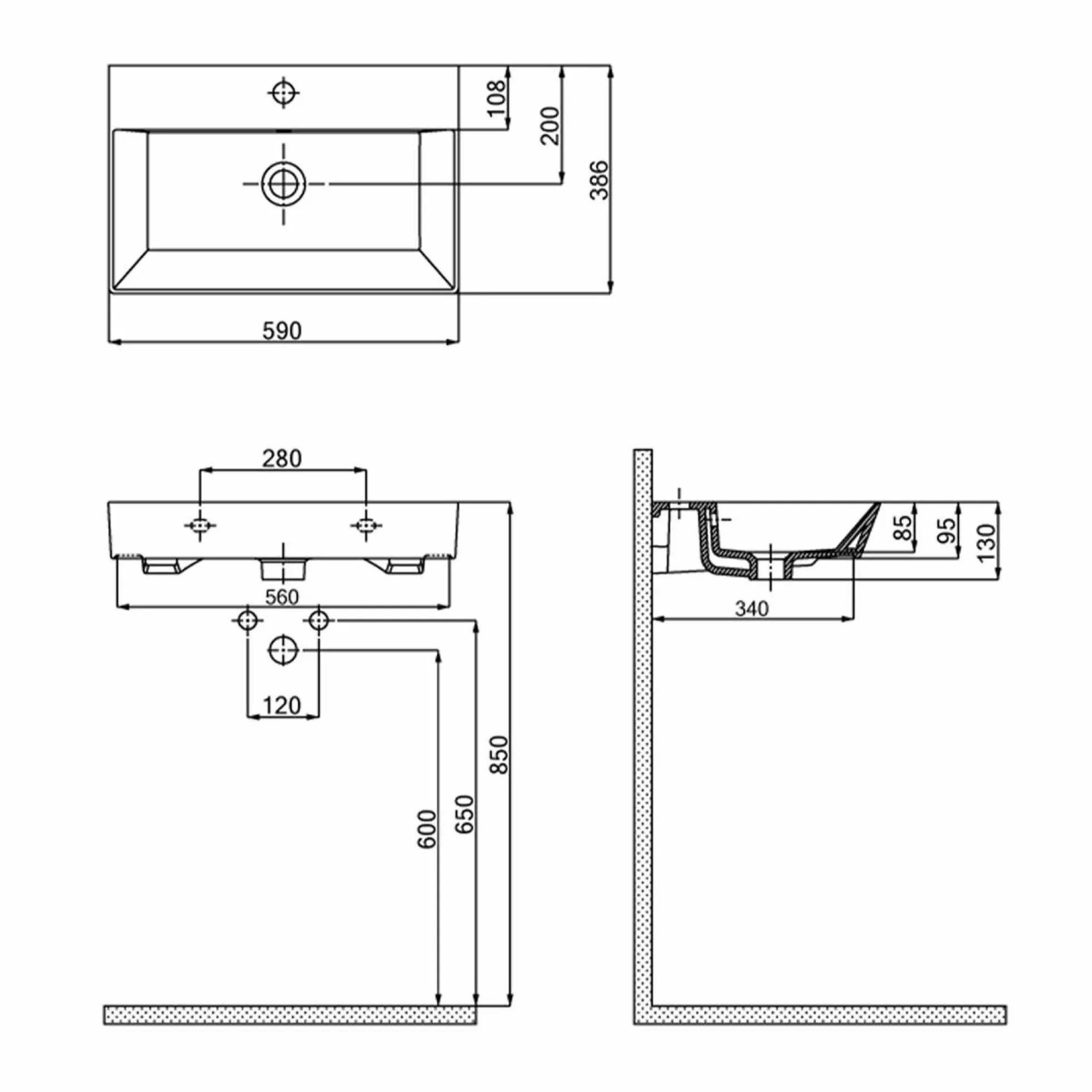 Meuble vasque suspendu 82 cm sable 1 porte 2 niches NORIA
