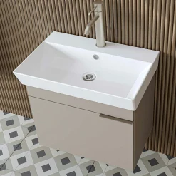 Meuble vasque suspendu 59 cm sable 1 porte NORIA