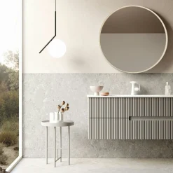 Meuble vasque suspendu 120 cm taupe 2 tiroirs ORA