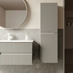 Meuble vasque suspendu 120 cm taupe 2 tiroirs ORA