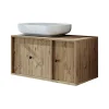 Meuble vasque suspendu décor pin 1 tiroir 1 porte RILL