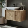 Meuble vasque suspendu décor pin 1 porte 1 tiroir RIV