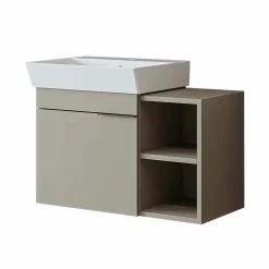Meuble vasque suspendu sable 1 porte 2 niches NORIA