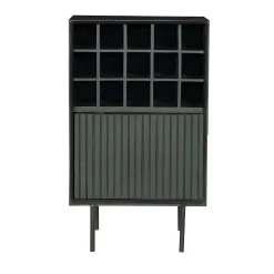 Minibar salon bois noir 1 porte 1 casier CORTINA
