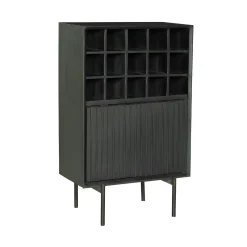 Minibar salon bois noir 1 porte 1 casier CORTINA