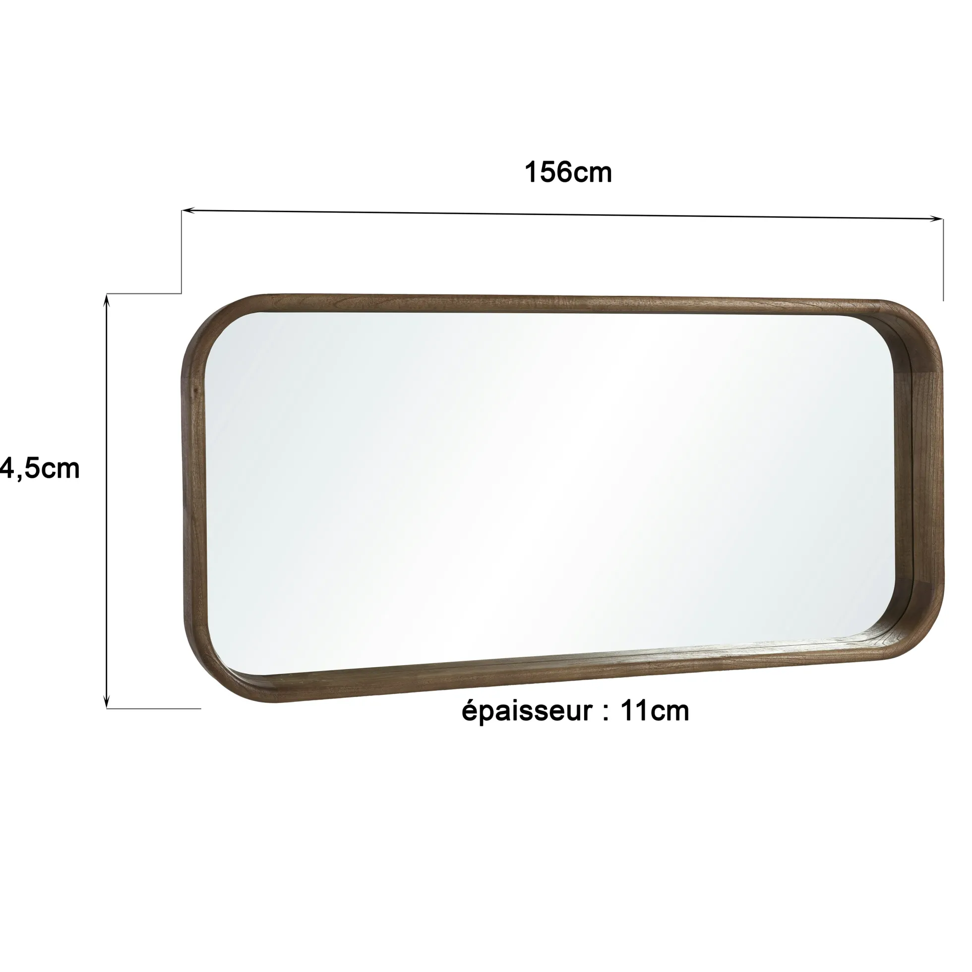 Miroir en bois de mindi ARCUS